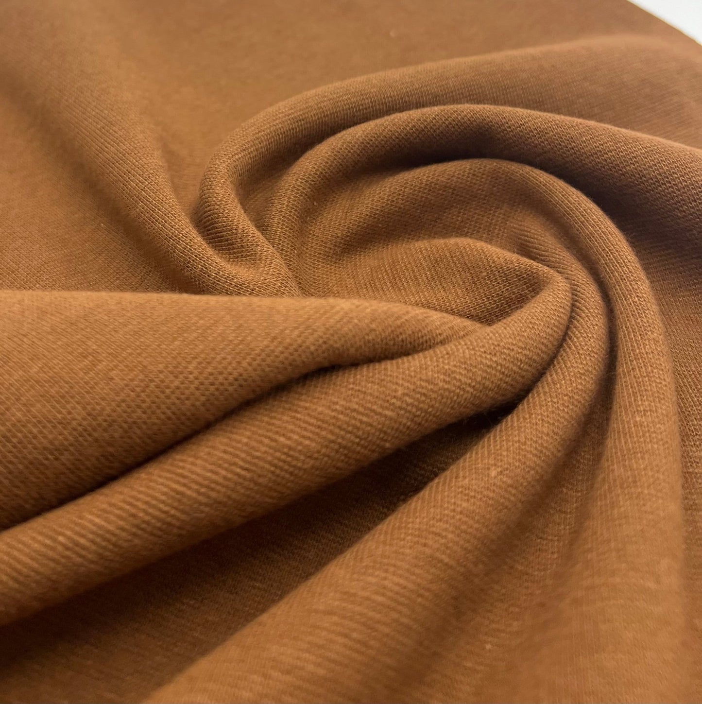 Brown Jersey Cuffing Ribbing Fabric 270 GSM Cotton Knit 70cm Wide - T9 Fabrics