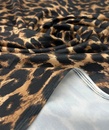 Brown Leopard Animal Swimwear / Sportswear 4 Way Stretch Fabric - T9 Fabrics
