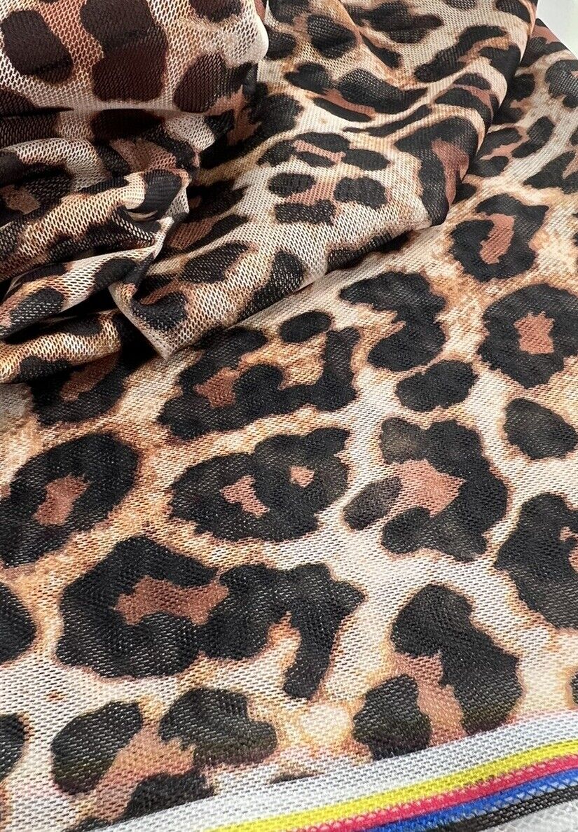 Brown Leopard Mesh Fabric Stretch - T9 Fabrics