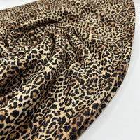 Brown Leopard Print 2X1 Fine Rib Stretch Fabric - T9 Fabrics