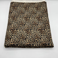 Brown Leopard Print 2X1 Fine Rib Stretch Fabric - T9 Fabrics