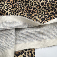 Brown Leopard Print 2X1 Fine Rib Stretch Fabric - T9 Fabrics