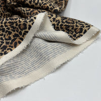 Brown Leopard Print 2X1 Fine Rib Stretch Fabric - T9 Fabrics