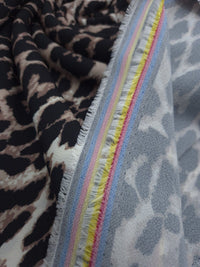 Brown Leopard Print Light weight Bubble Crepe Fabric - T9 Fabrics