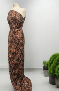 Brown Marble Effect Print Soft Touch 4 Way Stretch Fabric - T9 Fabrics