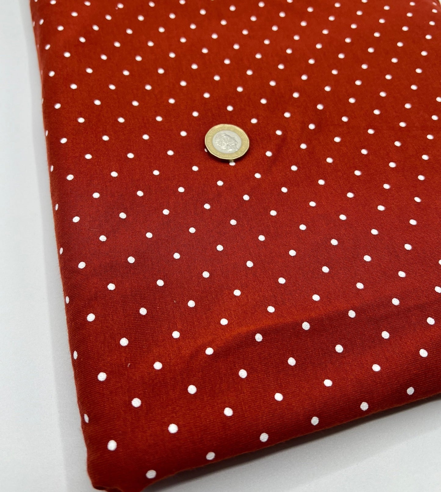 Brown Small Polka Dot Viscose Elastane Fabric - T9 Fabrics