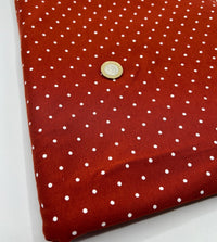 Brown Small Polka Dot Viscose Elastane Fabric - T9 Fabrics