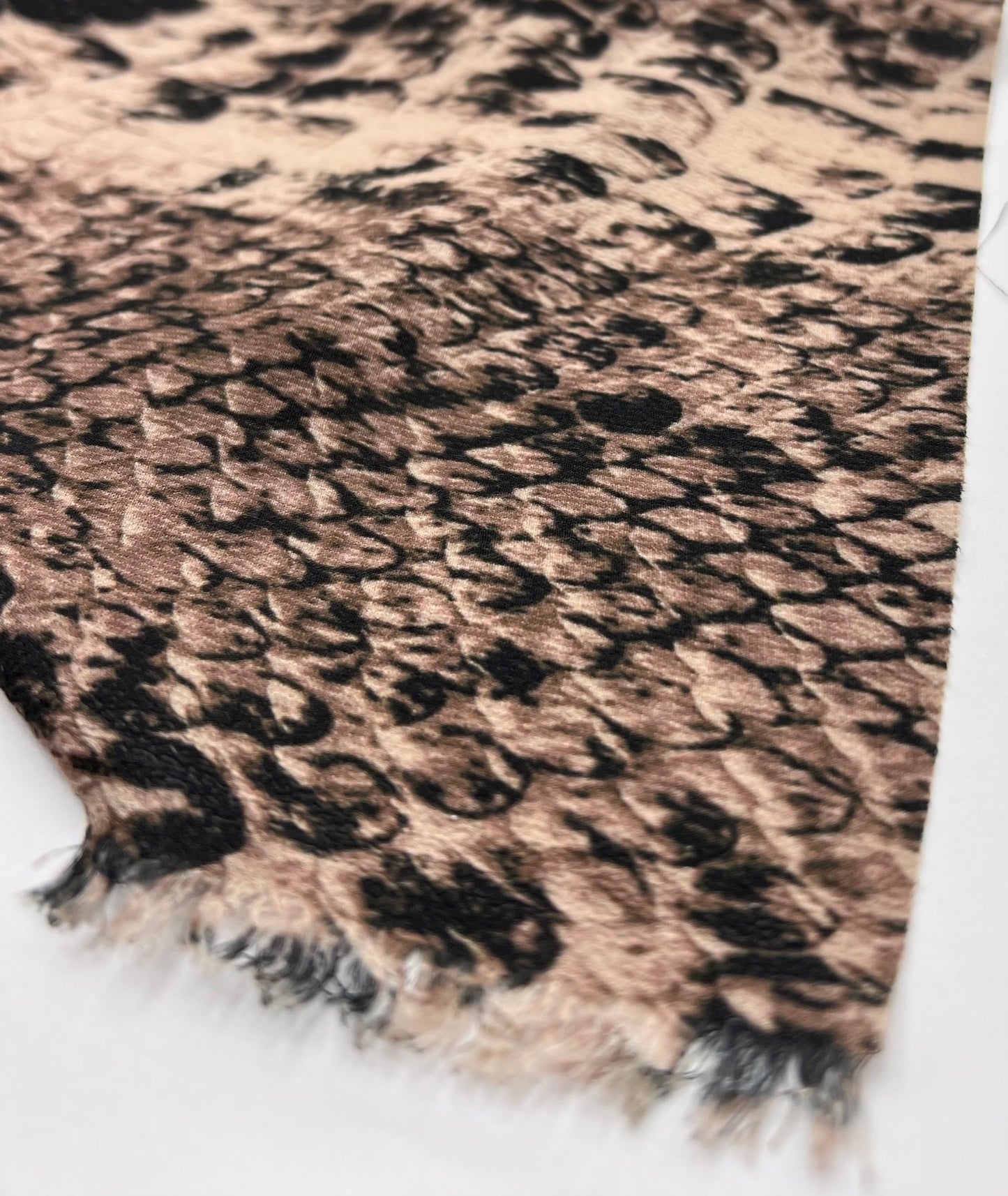 Brown Snake Print Light weight Bubble Crepe Fabric - T9 Fabrics