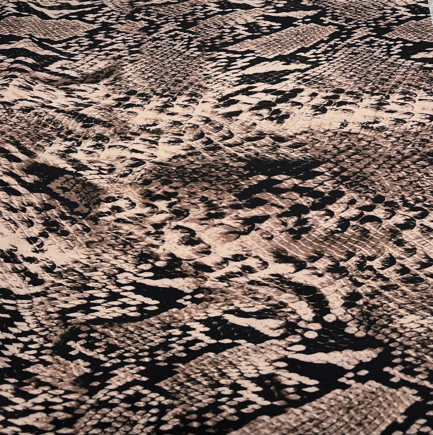 Brown Snake Print Light weight Bubble Crepe Fabric - T9 Fabrics