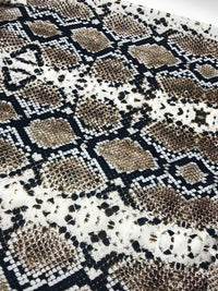 Brown Snakeskin Print Spun Poly Stretch Fabric - T9 Fabrics