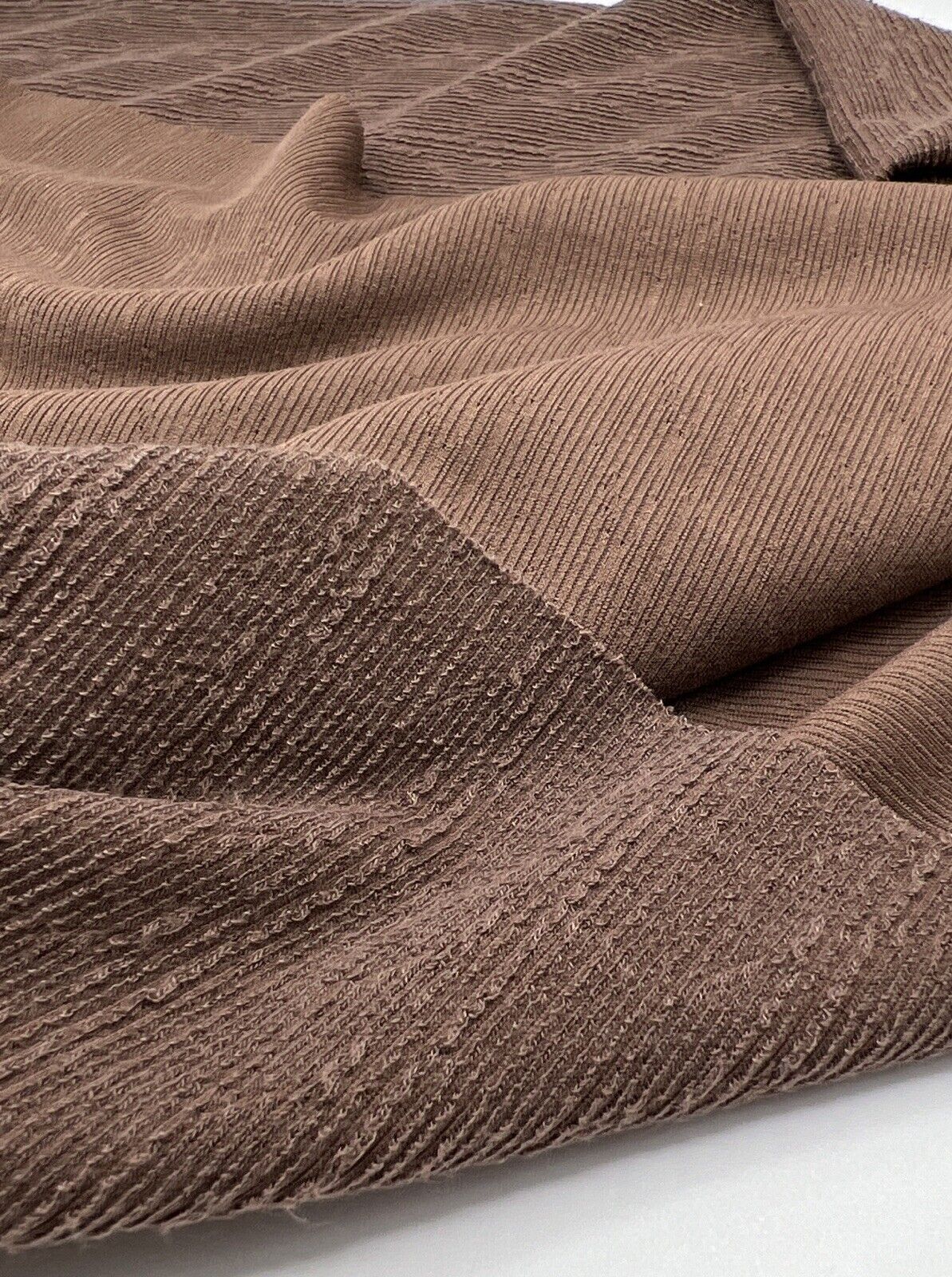 Brown Soft Striped Textured Stretch Fabric - T9 Fabrics