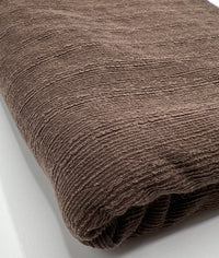 Brown Soft Striped Textured Stretch Fabric - T9 Fabrics