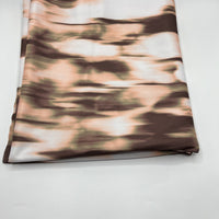 Brown White Print 2X1 Fine Rib Stretch Fabric - T9 Fabrics