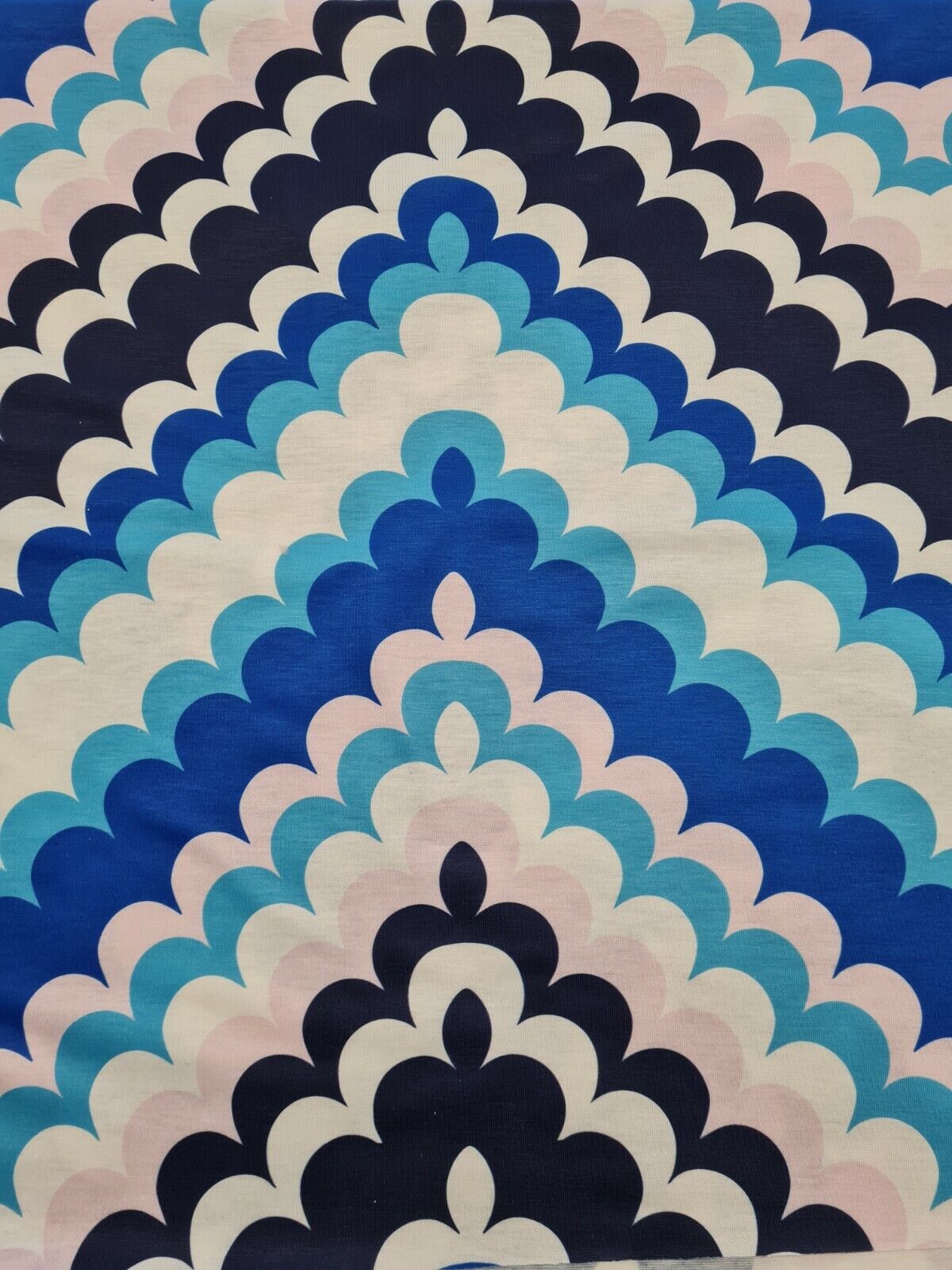 Bubble Zigzag Print Spun Poly Stretch Fabric - T9 Fabrics