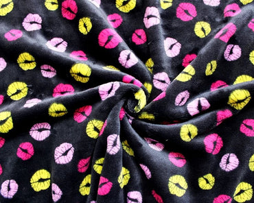 Bubs Lips Cuddle Fleece Fabric Blanket Loungewear - T9 Fabrics