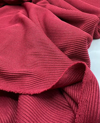 Burgundy 2X1 Fine Rib Stretch Fabric - T9 Fabrics