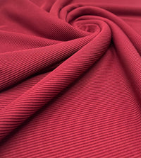 Burgundy 2X1 Fine Rib Stretch Fabric - T9 Fabrics