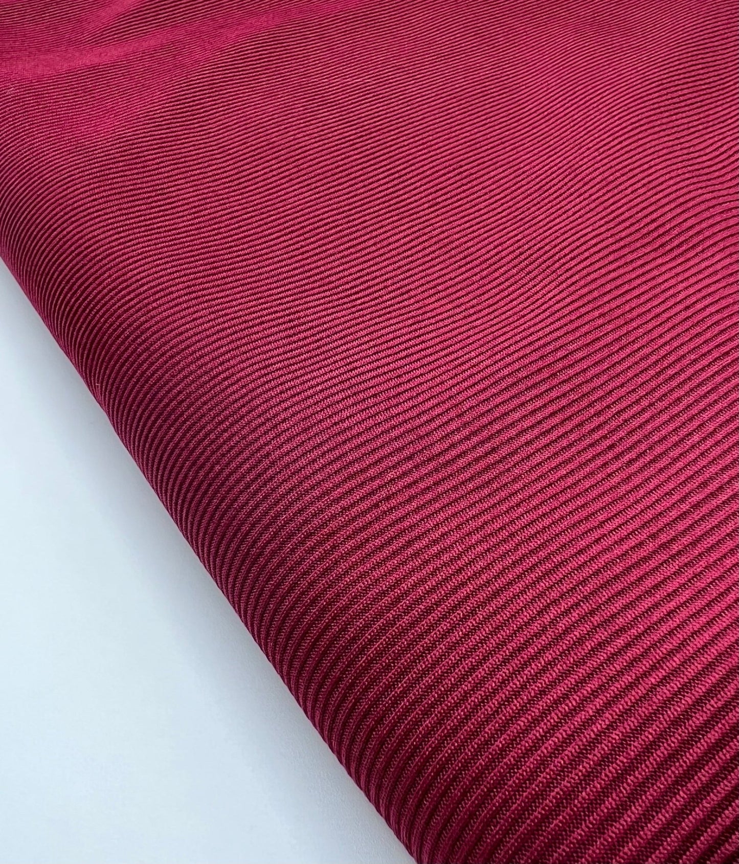 Burgundy 2X1 Fine Rib Stretch Fabric - T9 Fabrics