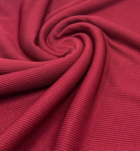 Burgundy 2X1 Fine Rib Stretch Fabric - T9 Fabrics