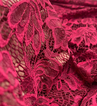 Burgundy Floral Lace Fabric Stretch - T9 Fabrics