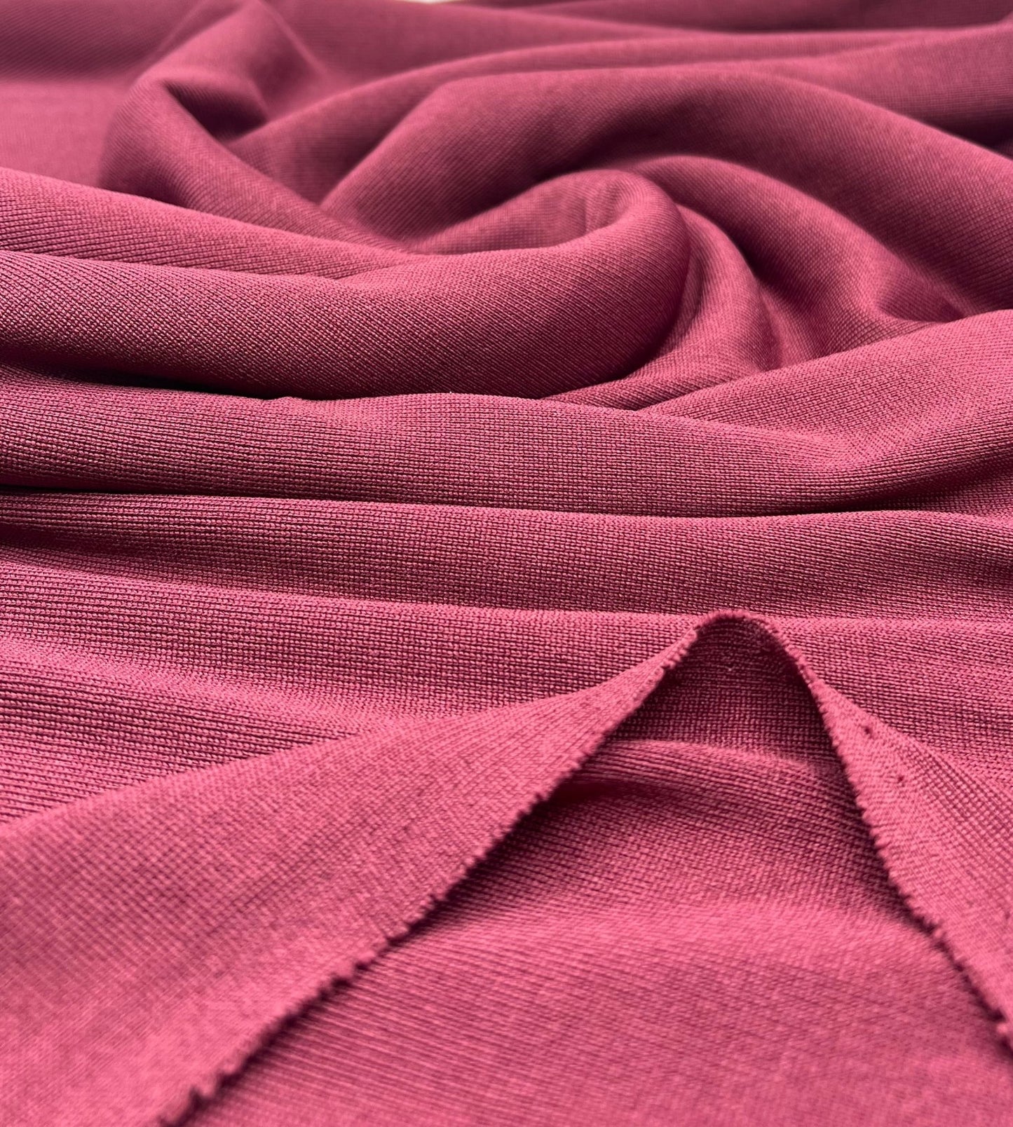 Burgundy Heavy Weight Fine Rib Stretch Fabric 320 GSM - T9 Fabrics