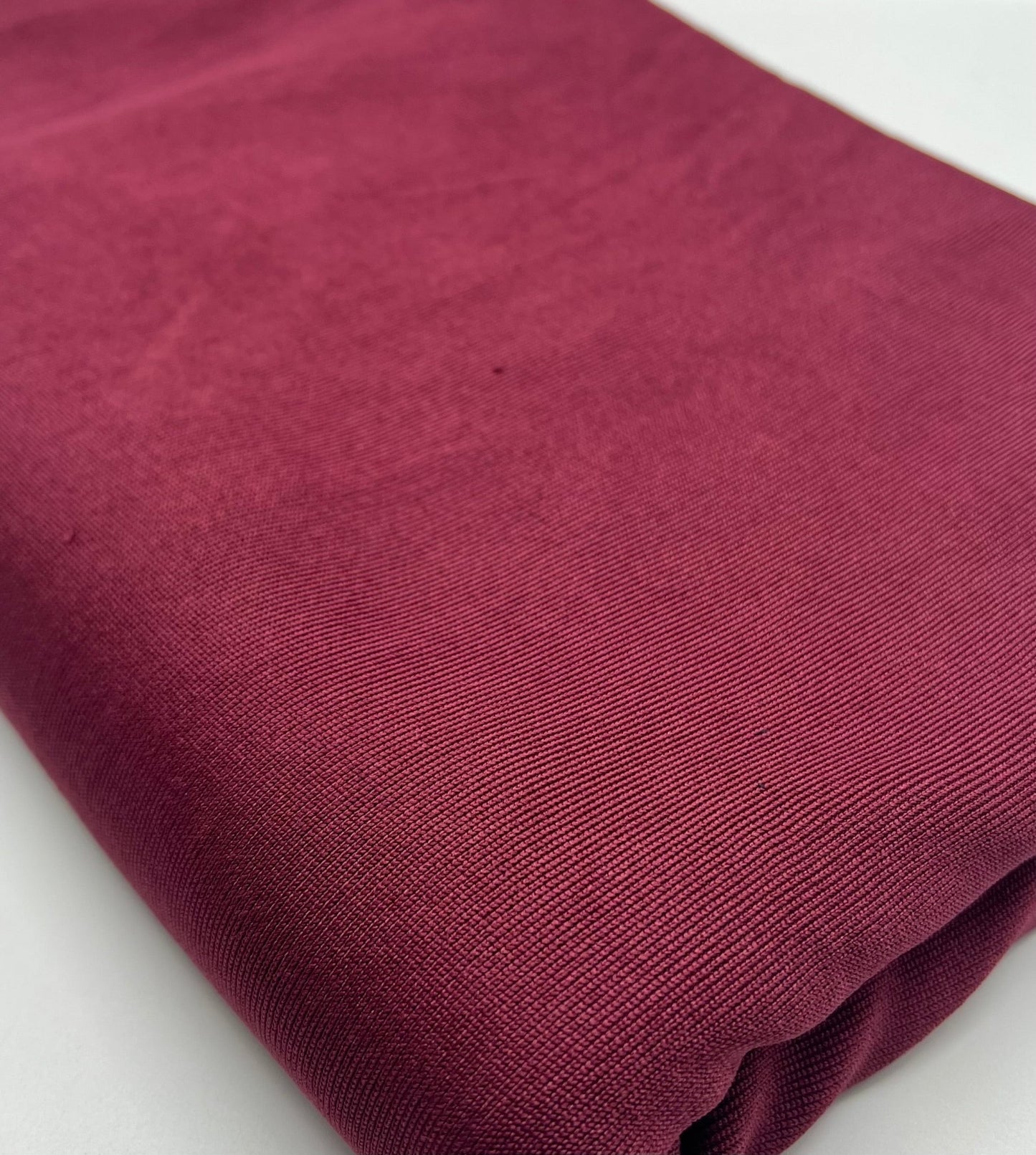 Burgundy Heavy Weight Fine Rib Stretch Fabric 320 GSM - T9 Fabrics