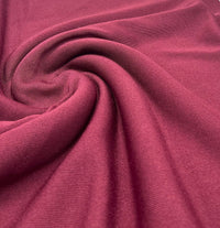 Burgundy Heavy Weight Fine Rib Stretch Fabric 320 GSM - T9 Fabrics