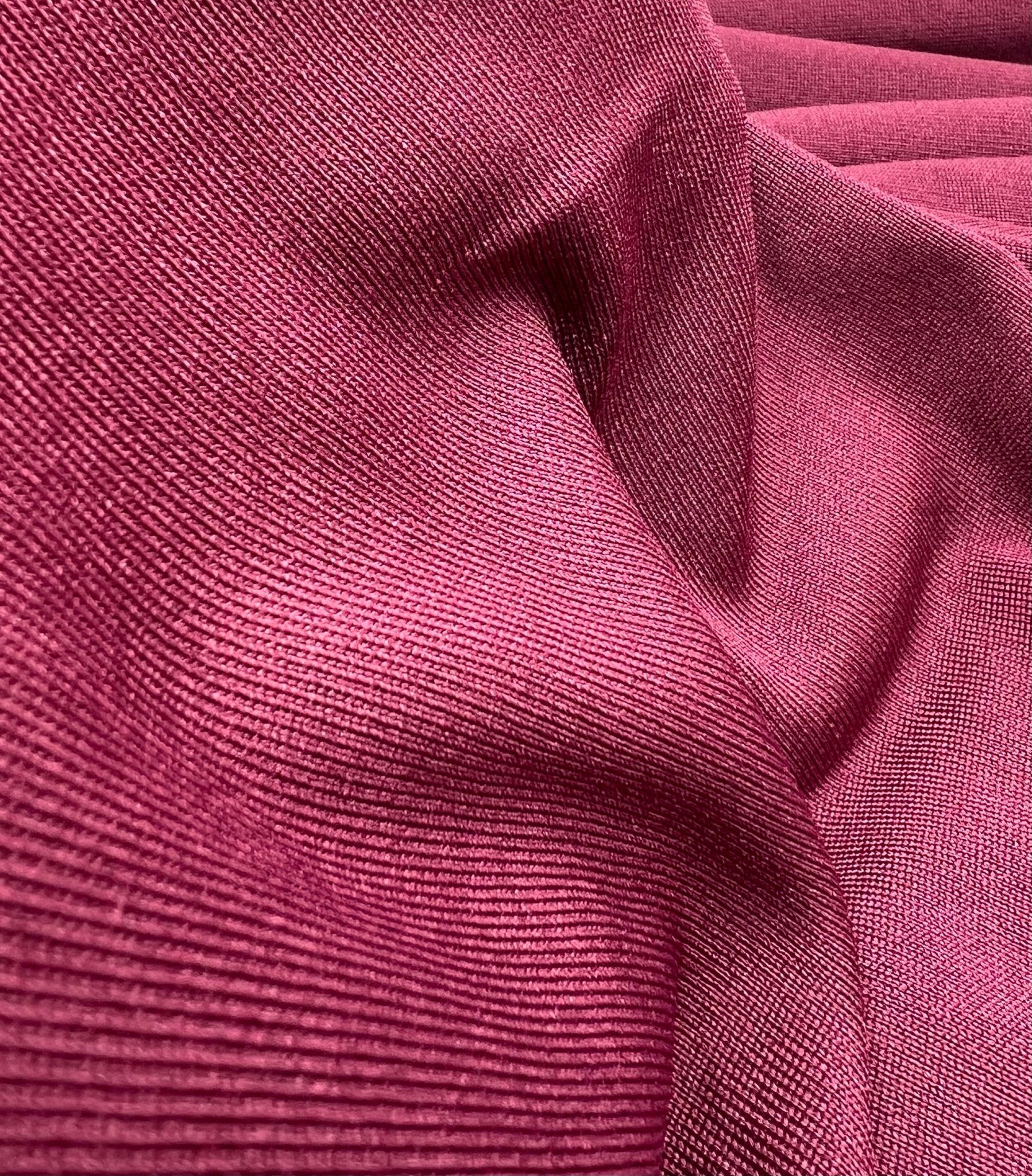 Burgundy Heavy Weight Fine Rib Stretch Fabric 320 GSM - T9 Fabrics
