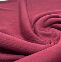 Burgundy Heavy Weight Fine Rib Stretch Fabric 320 GSM - T9 Fabrics