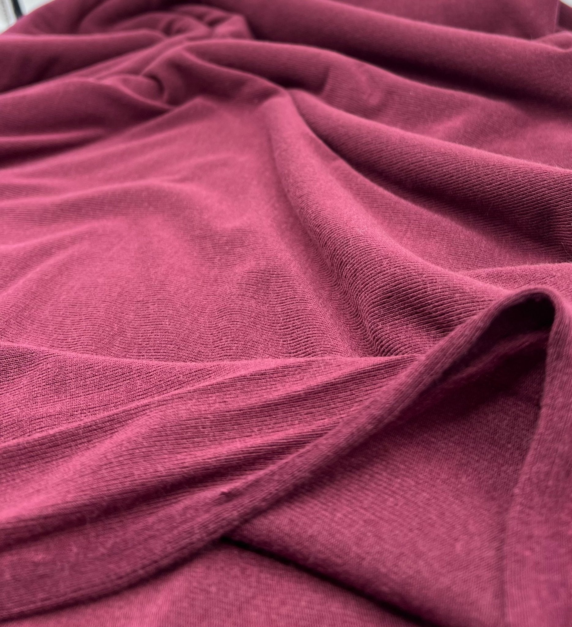 Burgundy Lightweight Melange Knit Stretch Fabric - T9 Fabrics