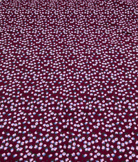 Burgundy Lilac Ditsy Floral Print Viscose Elastane Fabric - T9 Fabrics