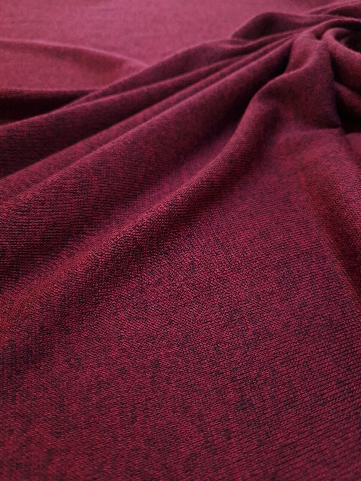 Burgundy Melange Knit Stretch Fabric - T9 Fabrics