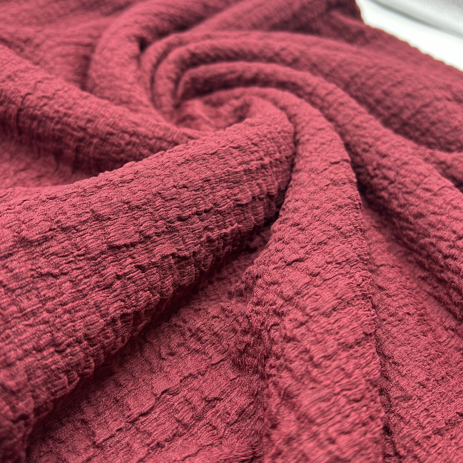 Burgundy Nacho Soft Textured Stretch Fabric - T9 Fabrics