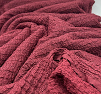 Burgundy Nacho Soft Textured Stretch Fabric - T9 Fabrics