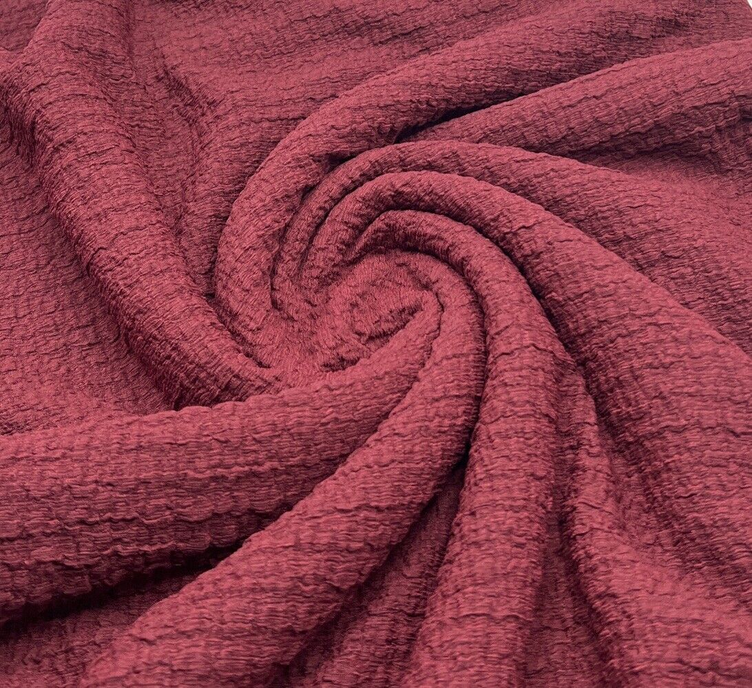 Burgundy Nacho Soft Textured Stretch Fabric - T9 Fabrics