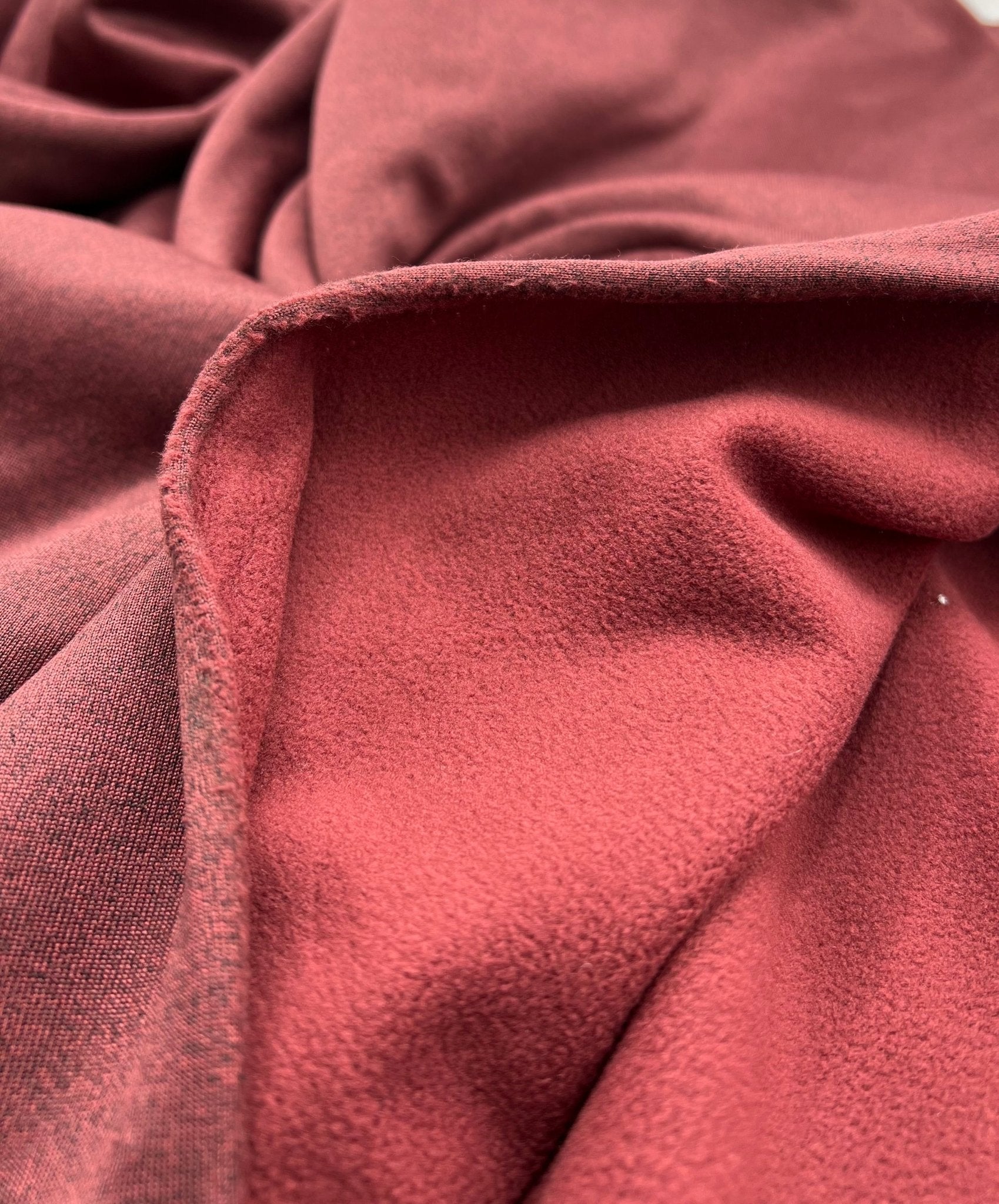 Burgundy Polyester Sweatshirt Fleece Fabric - T9 Fabrics