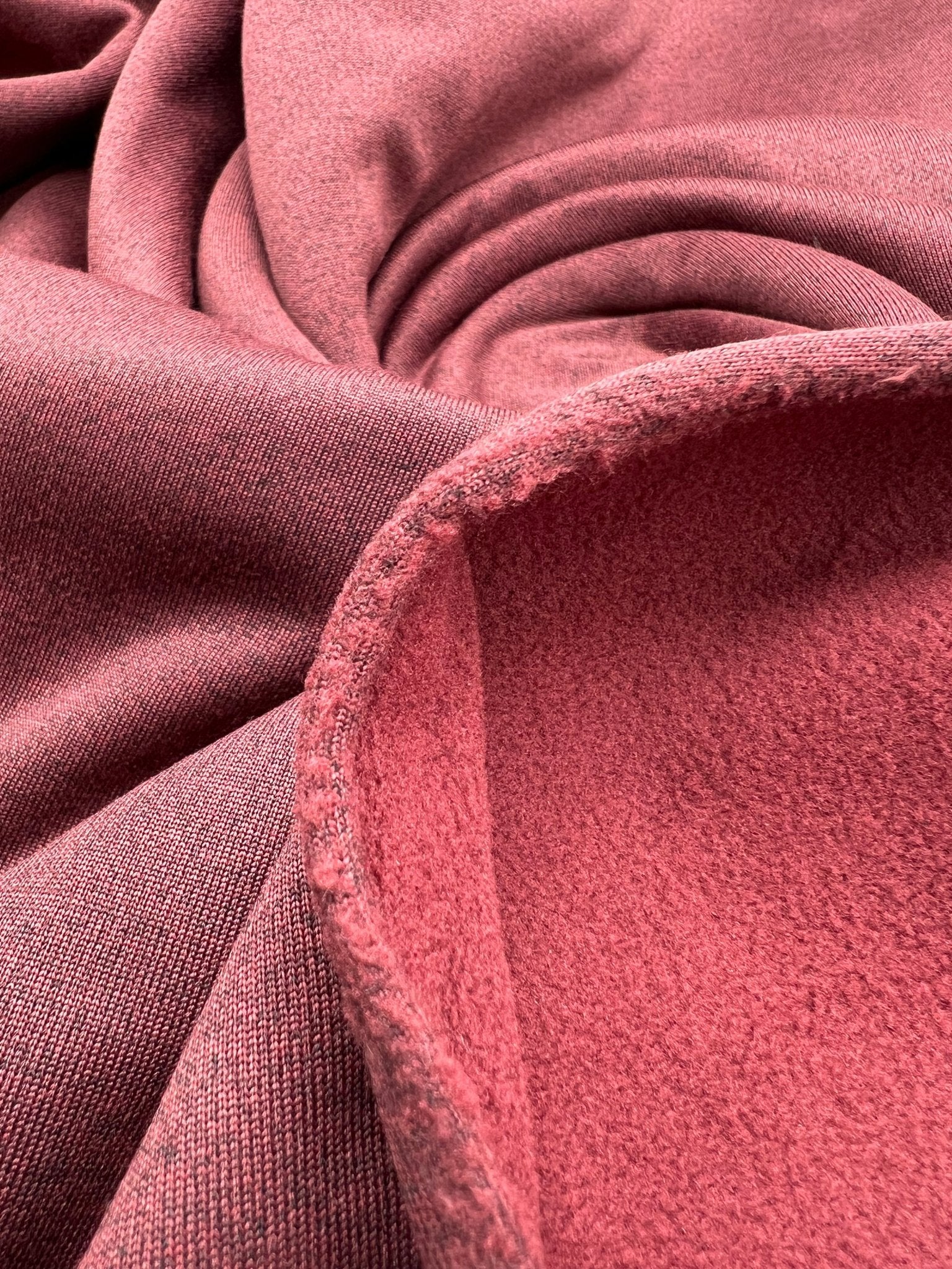 Burgundy Polyester Sweatshirt Fleece Fabric - T9 Fabrics