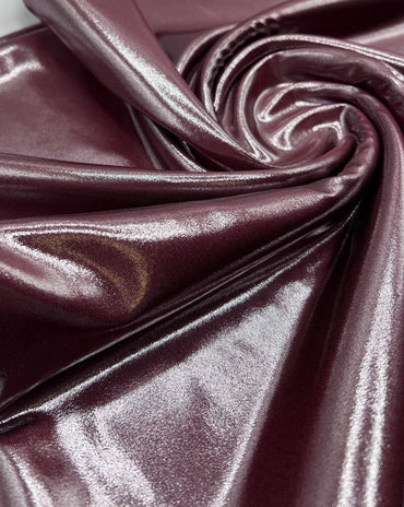 Burgundy Shiny Foil Swimwear / Sportswear Fabric - T9 Fabrics