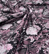 Burgundy Snake Print Soft Touch Stretch Fabric - T9 Fabrics