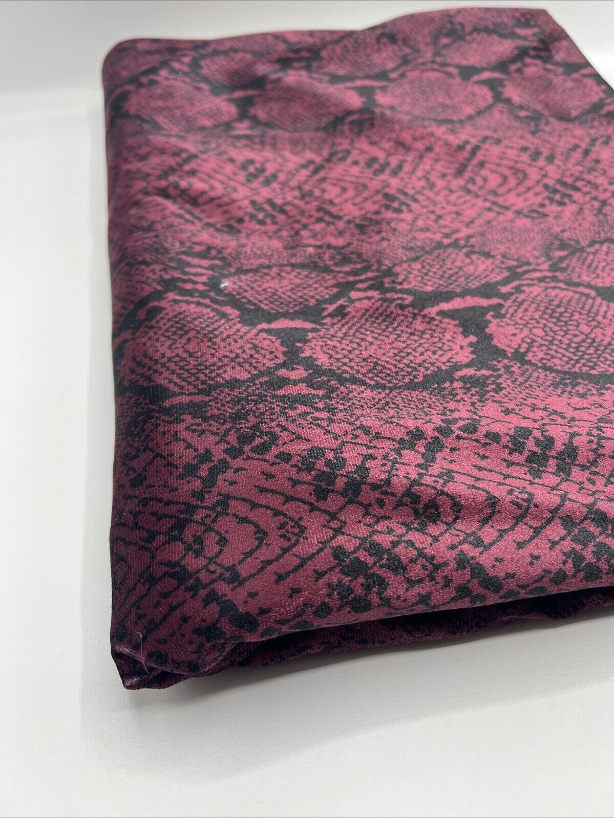 Burgundy Snake Velour Fabric - T9 Fabrics