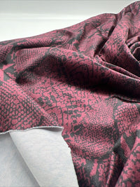 Burgundy Snake Velour Fabric - T9 Fabrics