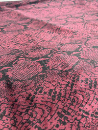 Burgundy Snake Velour Fabric - T9 Fabrics