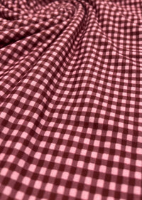 Burgundy Soft Pink Print Super Soft Spun Poly Stretch Fabric - T9 Fabrics