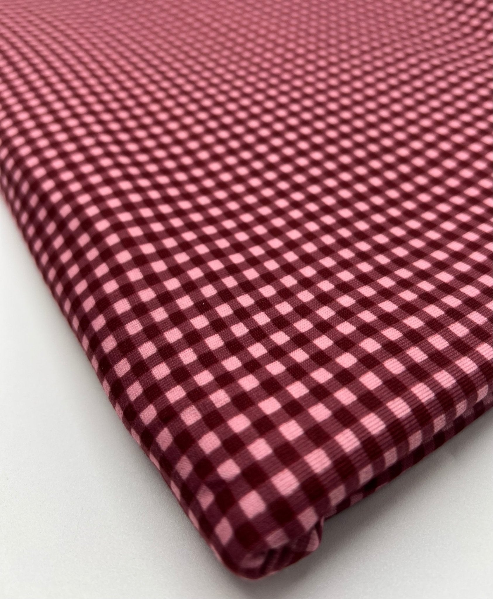 Burgundy Soft Pink Print Super Soft Spun Poly Stretch Fabric - T9 Fabrics