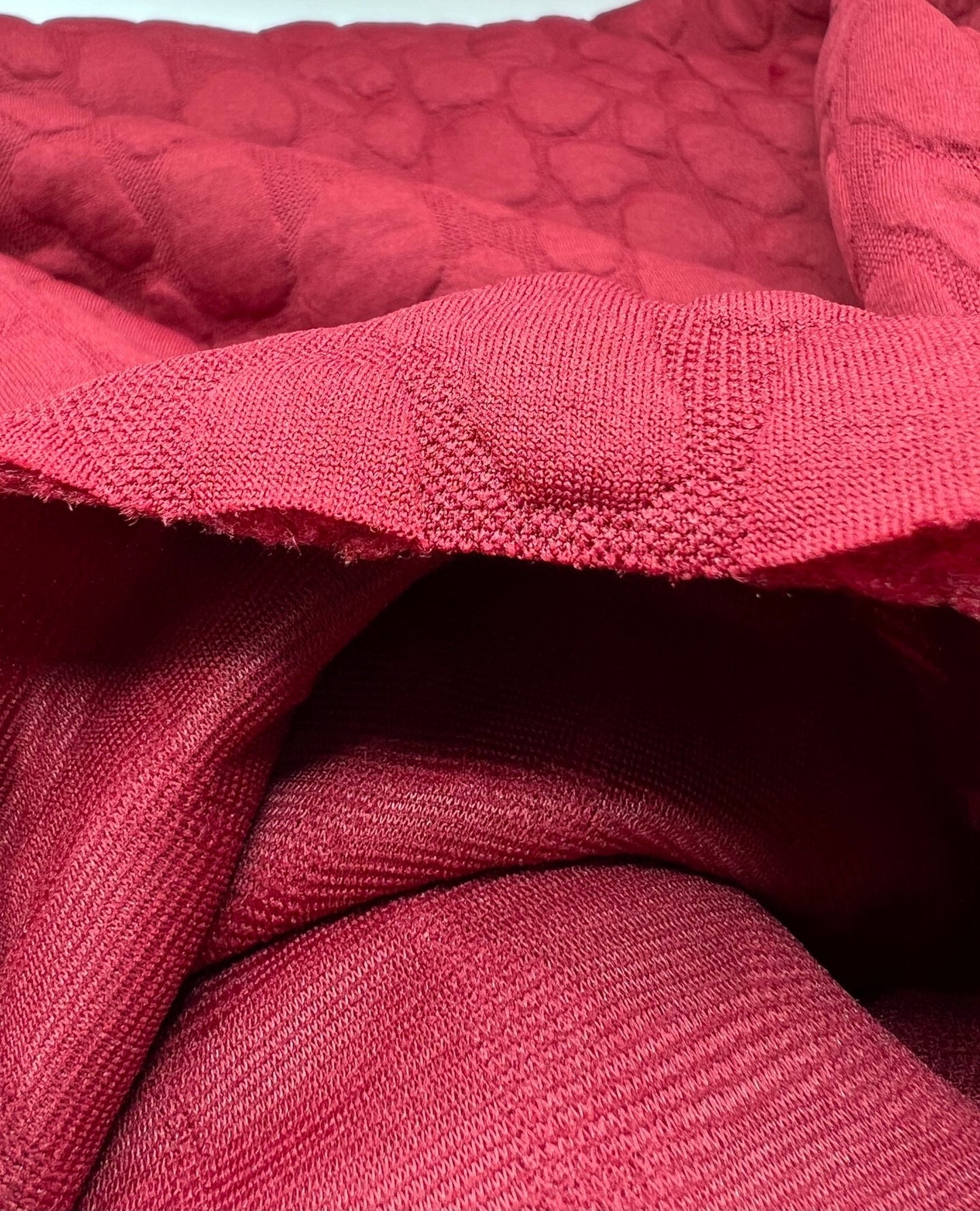 Burgundy Textured Quilting Stretch Knit Fabric - T9 Fabrics