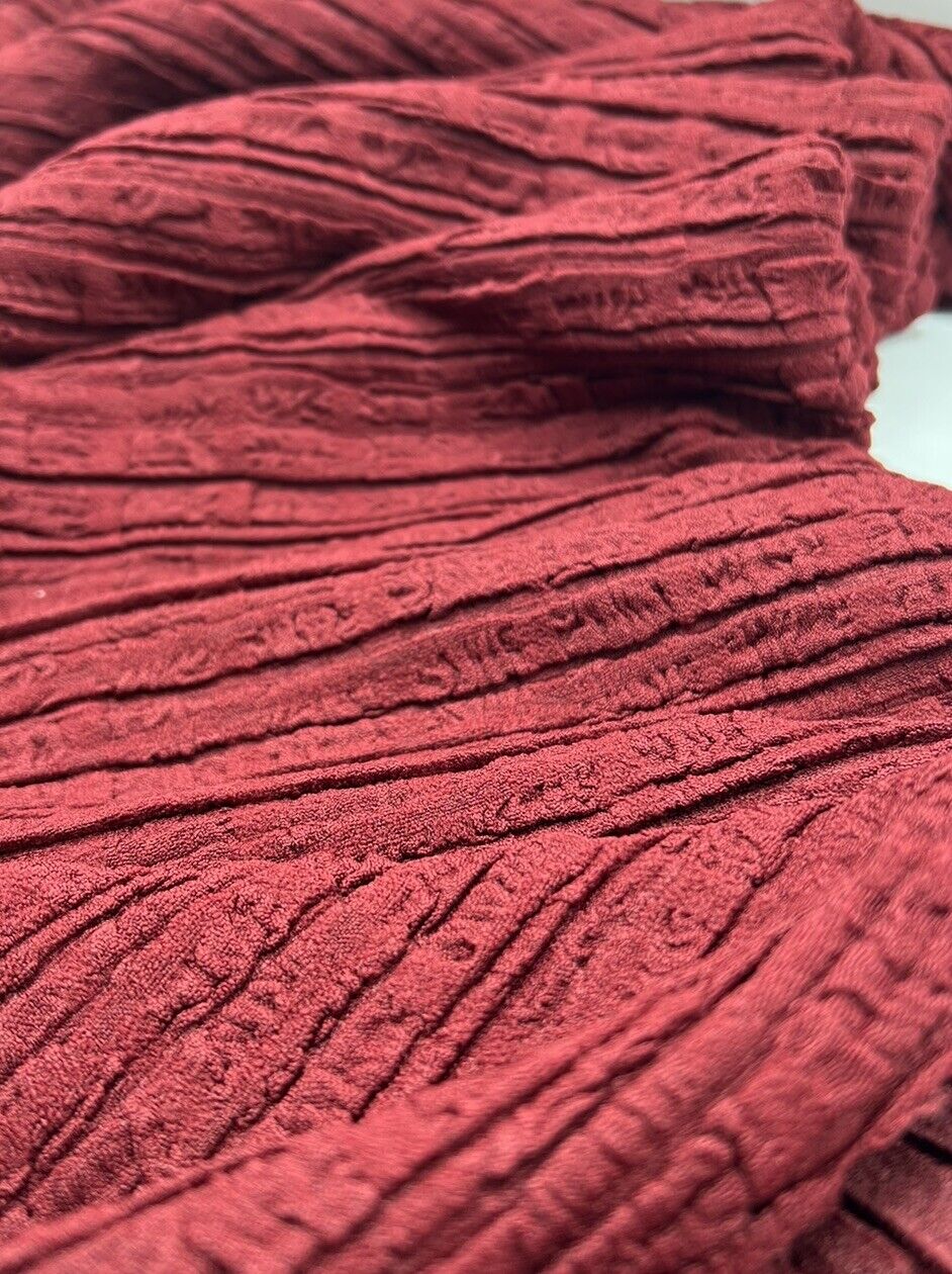 Burgundy Textured Stretch Fabric - T9 Fabrics