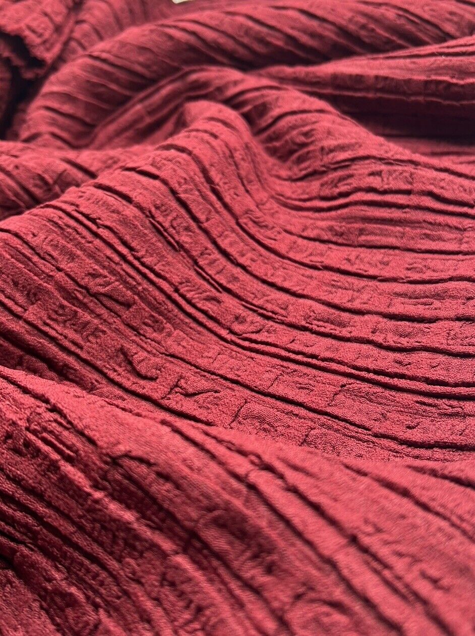 Burgundy Textured Stretch Fabric - T9 Fabrics