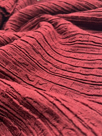 Burgundy Textured Stretch Fabric - T9 Fabrics