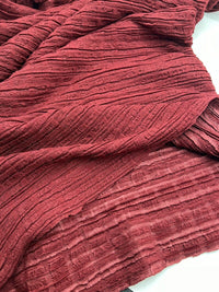 Burgundy Textured Stretch Fabric - T9 Fabrics