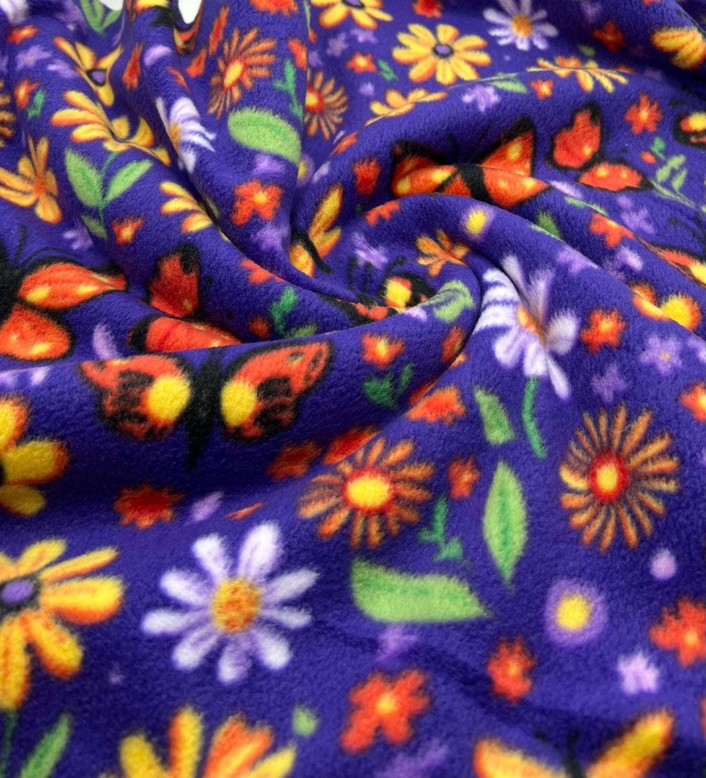 Butterflies Printed Anti - Pil Polar Fleece Fabric Blanket Loungewear - T9 Fabrics